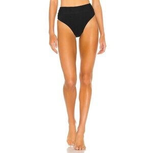 NWOT LOVEWAVE True Colors High Waist Bikini Bottom in Black Size XS Ribbed